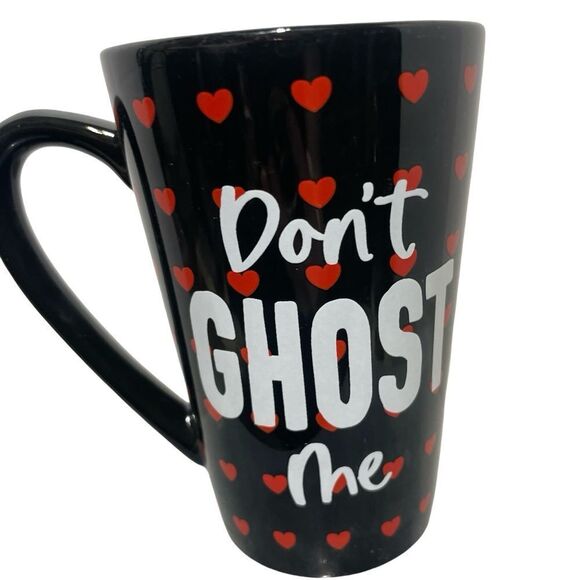 Whimsical Black and Red Heart Mug with Bold Message - Picture 1 of 2
